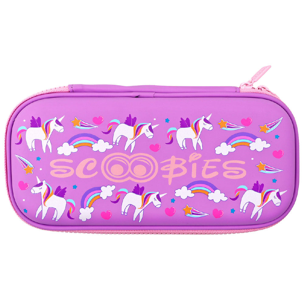 Scoobies Glow-in-the-Dark Pencil Case (Planet Unicorn) | Premium EVA Quality | With Separate Stationery Slot | Multi-Use Pouch