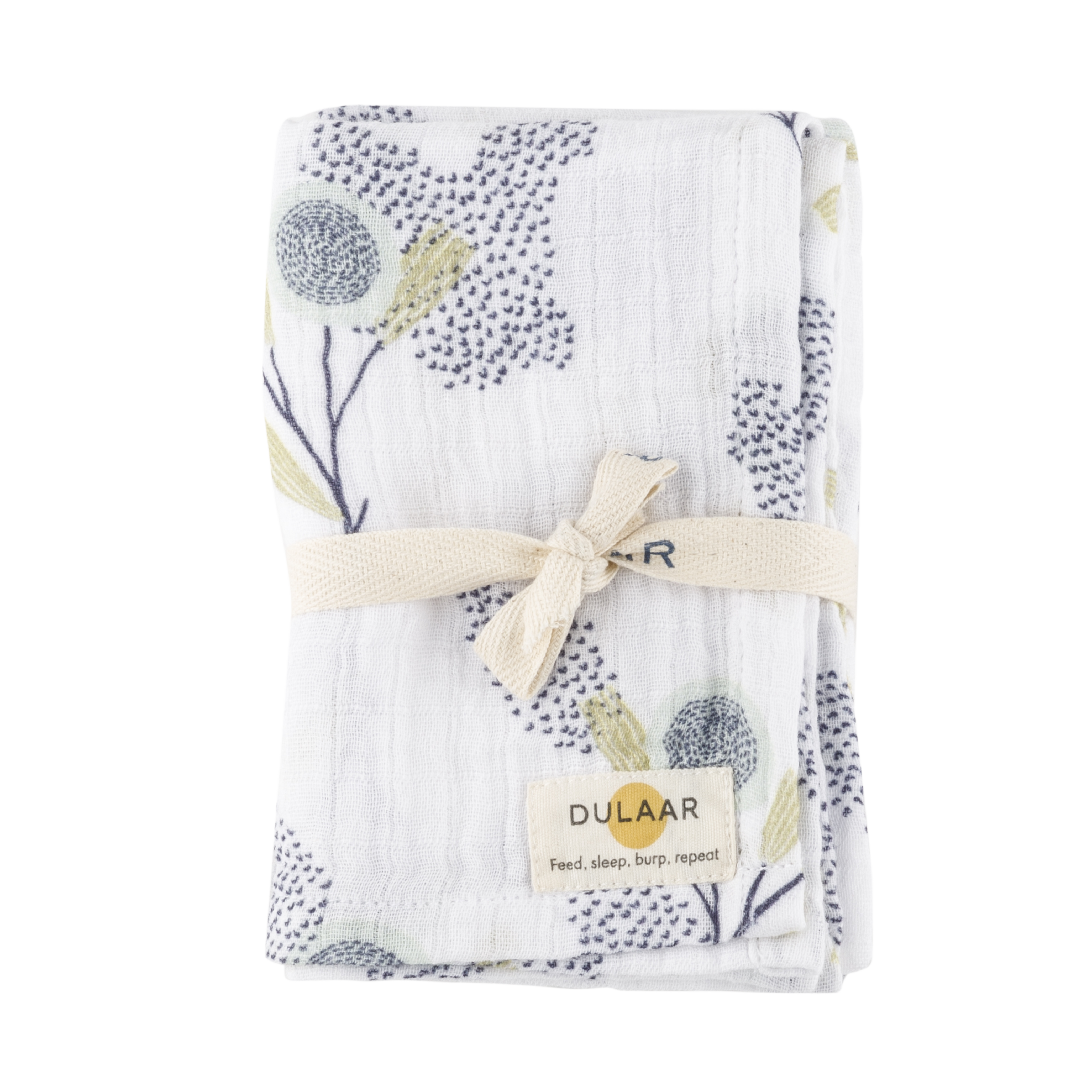 Dulaar Organic Muslin Multipurpose Cloth (Set of 2) - The Sparrow and Flower + Just Lion Around