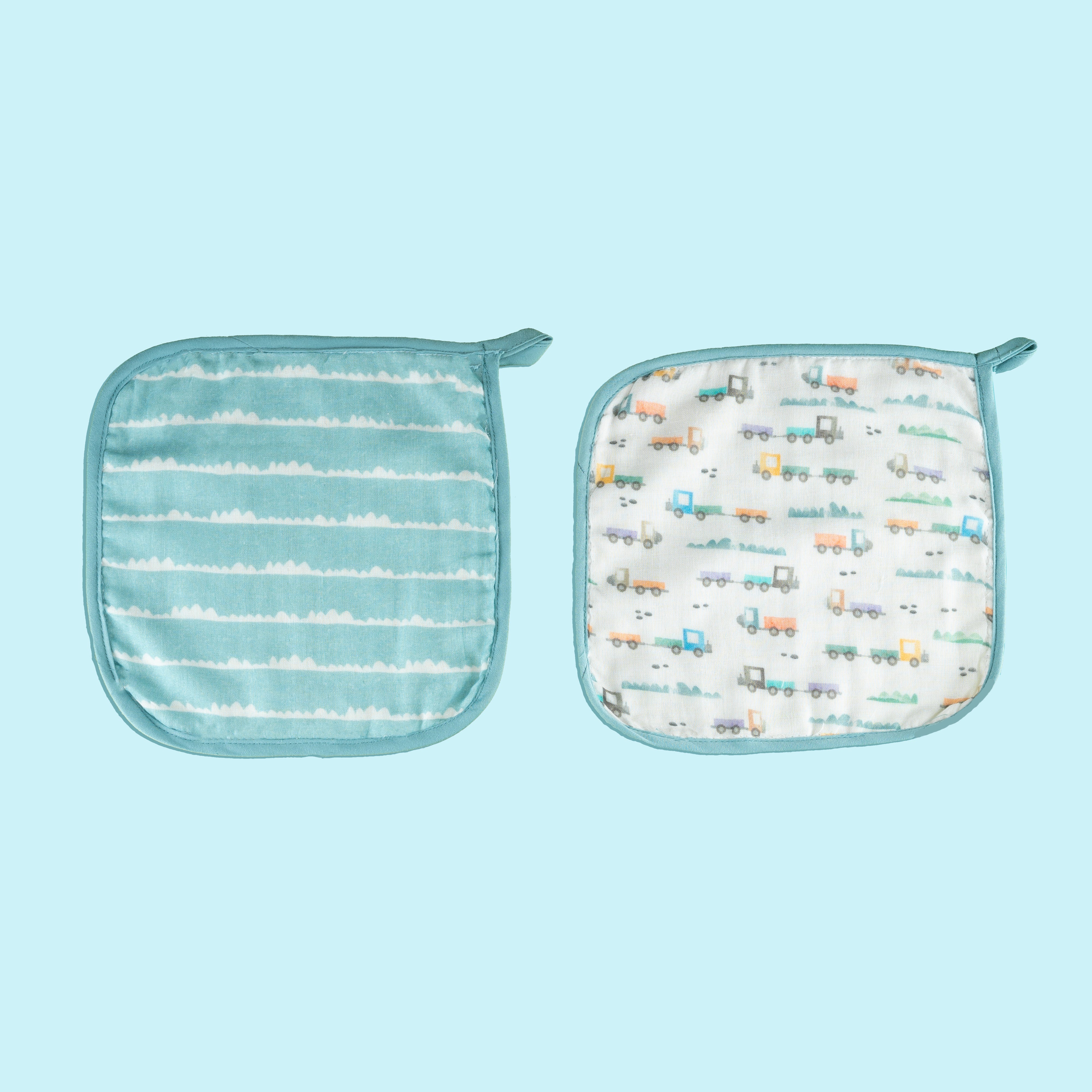 Tiny Snooze Organic Washcloths (Set of 2)- Traffic Jam