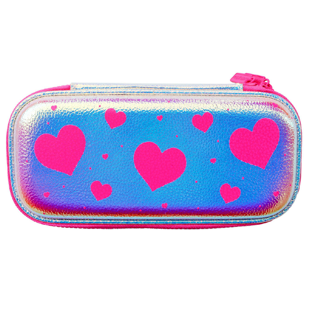 Scoobies Heart is Pink Holographic Pencil Case | With Separate Pens Slot | Premium EVA Quality | Multi-Use Pouch