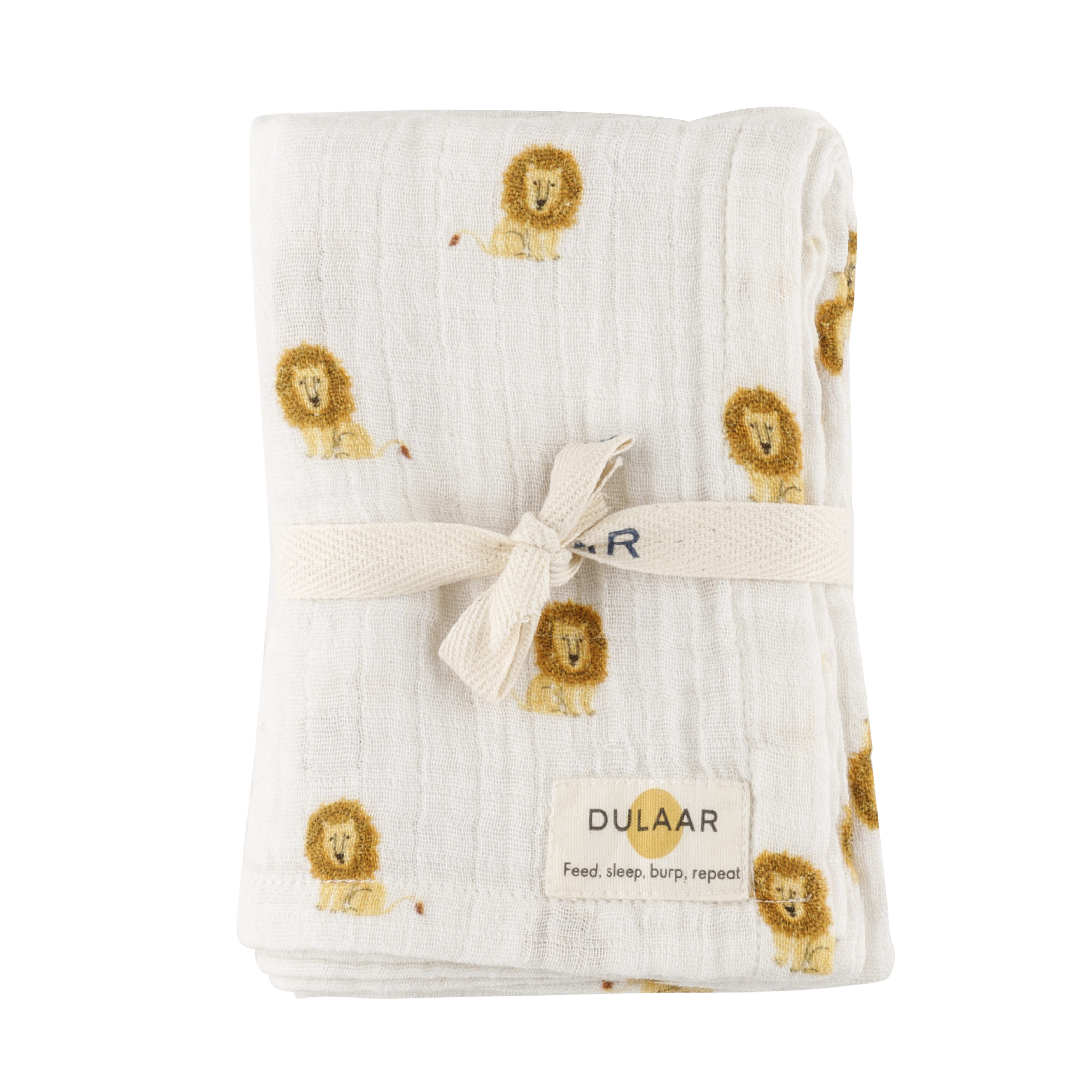 Dulaar Organic Muslin Multipurpose Cloth (Set of 2) - The Sparrow and Flower + Just Lion Around