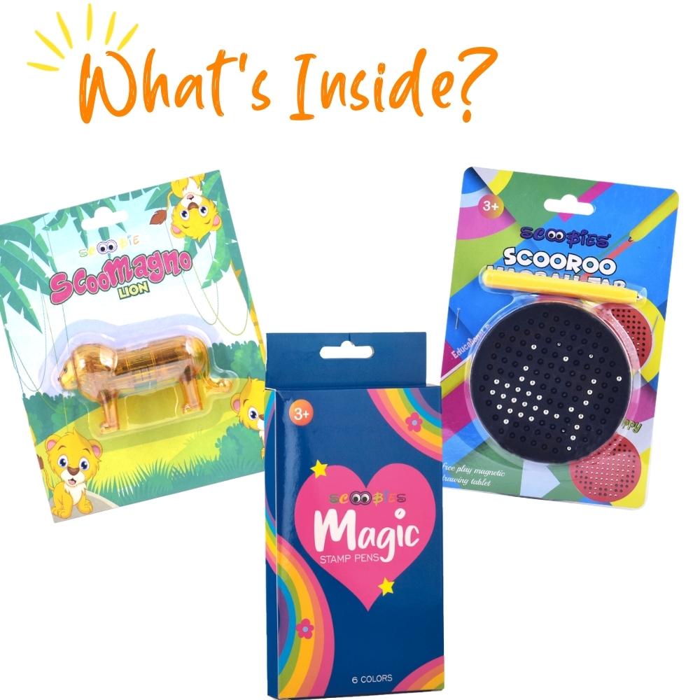 Travel on the Go (Black) | Fab 3 Goodies | Ed-tainment Happiness Box | With Special Magnetic Writing Pad