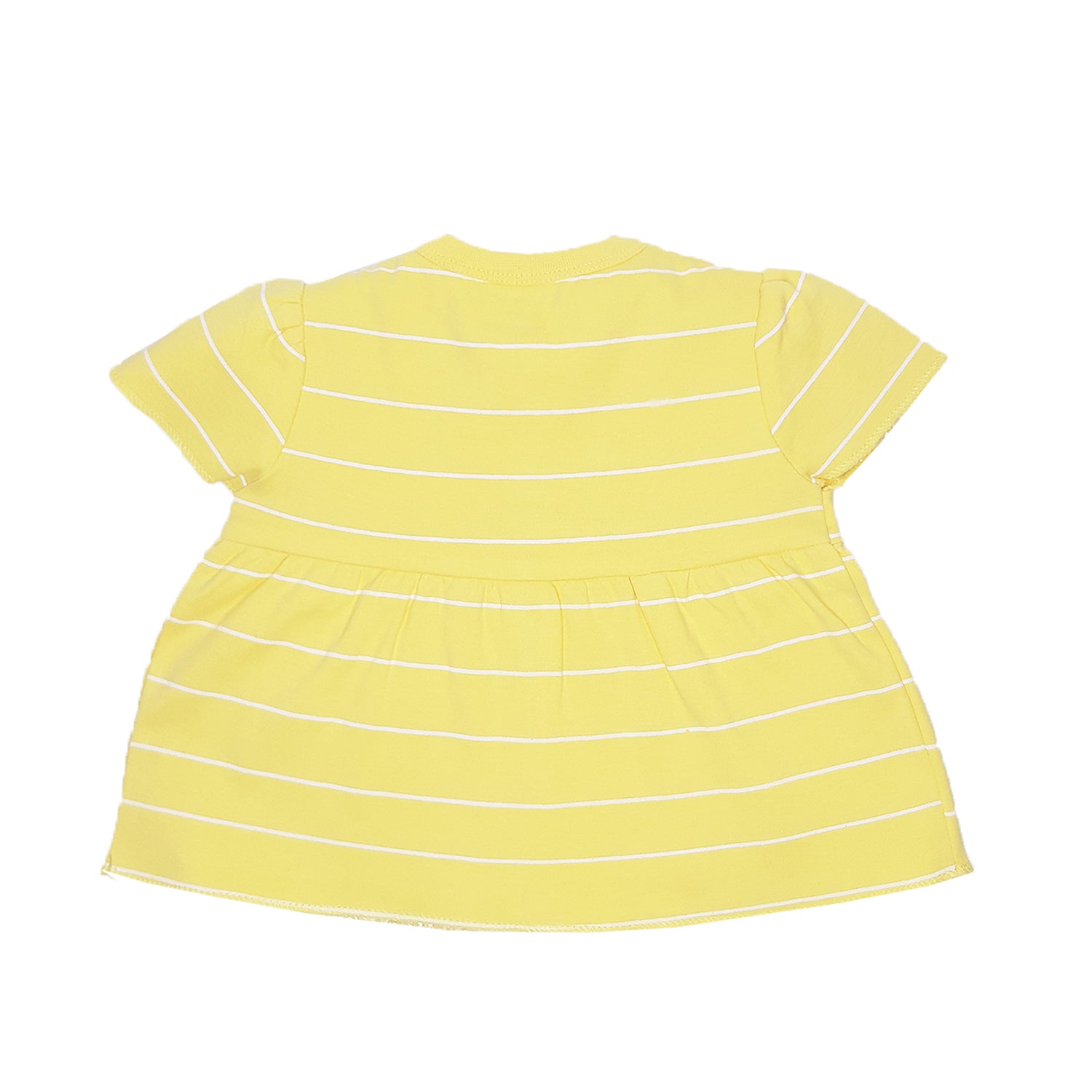 My Milestones T-shirt Half Sleeves Girls Yellow Striped / Aqua Striped - 2 Pc Pack
