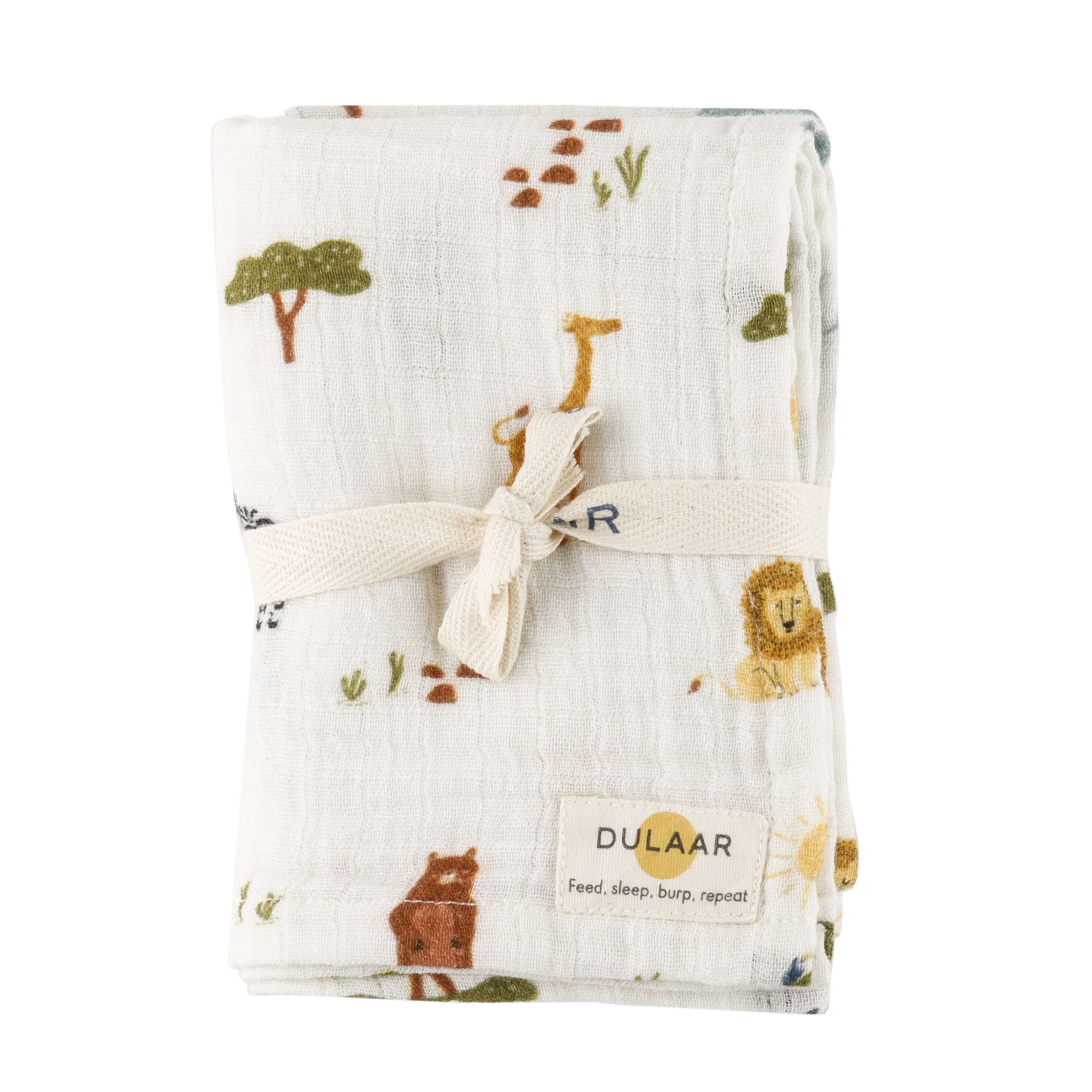 Dulaar Organic Muslin Multipurpose Cloth (Set of 2) - Green Zen + Squad Goals