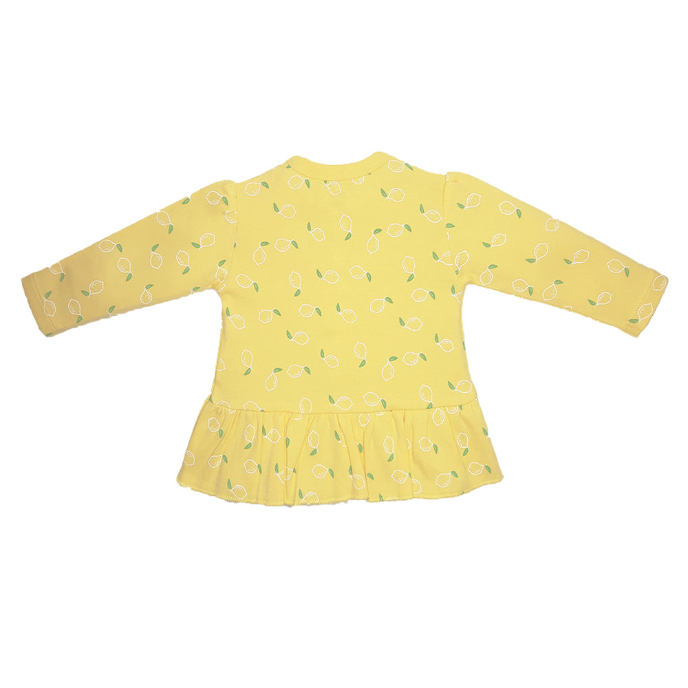 My Milestones Baby Top & Bottom Set - Lemon Yellow Print