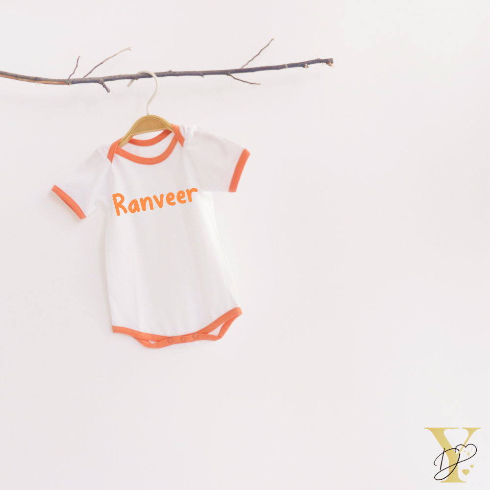 Orange Love Bodysuits - Set Of 3