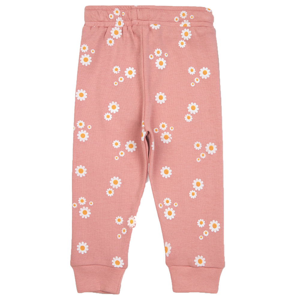 My Milestones Baby Top & Bottom Set - Peach Daisy Print