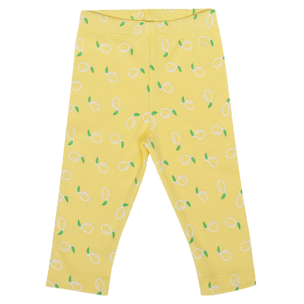 My Milestones Baby Top & Bottom Set - Lemon Yellow Print