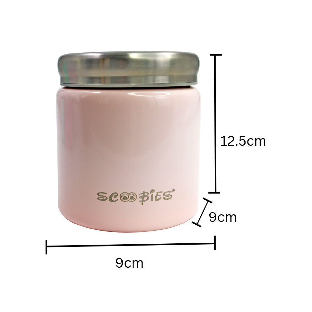 Scoobies Foodielicious Insulated Food Container (Pink) | Stainless Steel | Easy to Carry | 350 ML