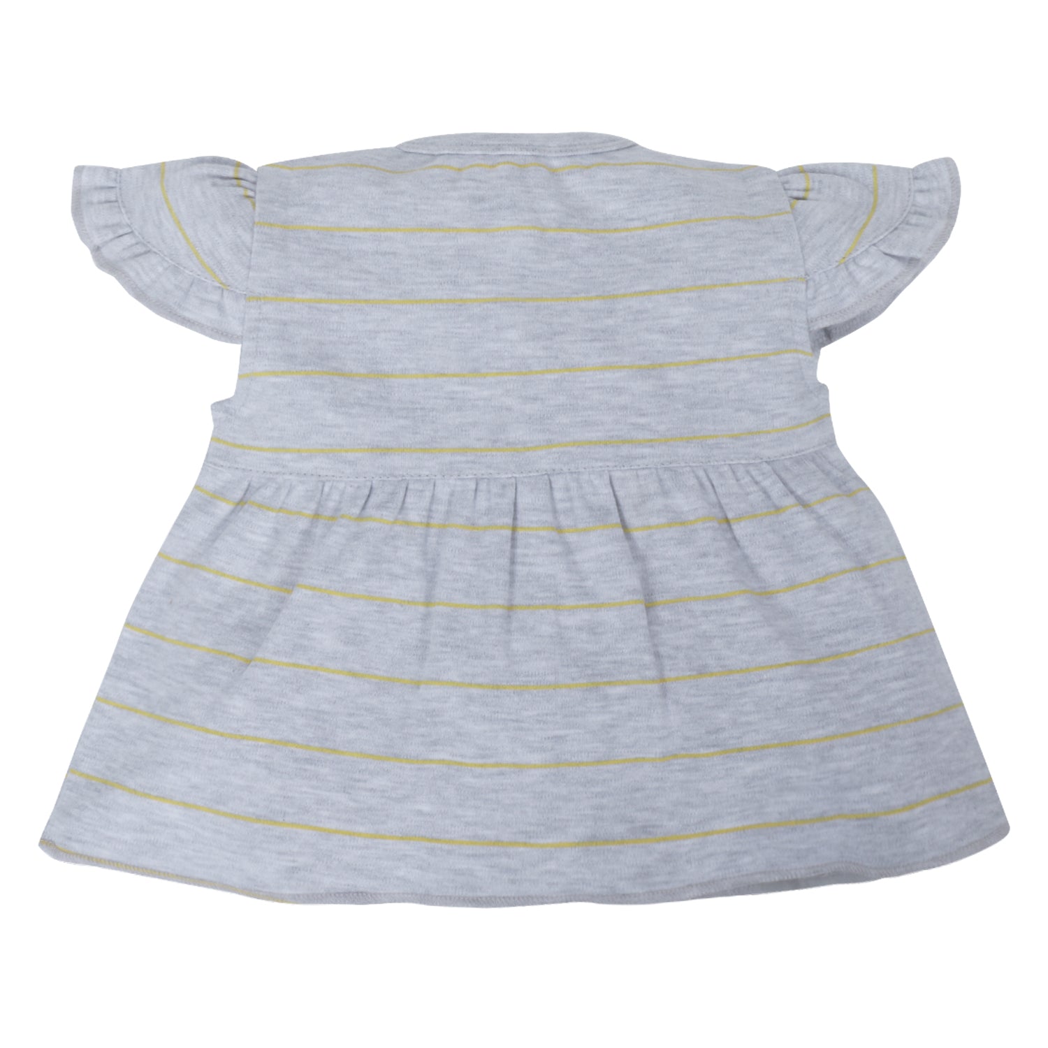 My Milestones T-shirt Half Sleeves Girls Peach Daisy / Grey Stripes-2Pc Pack