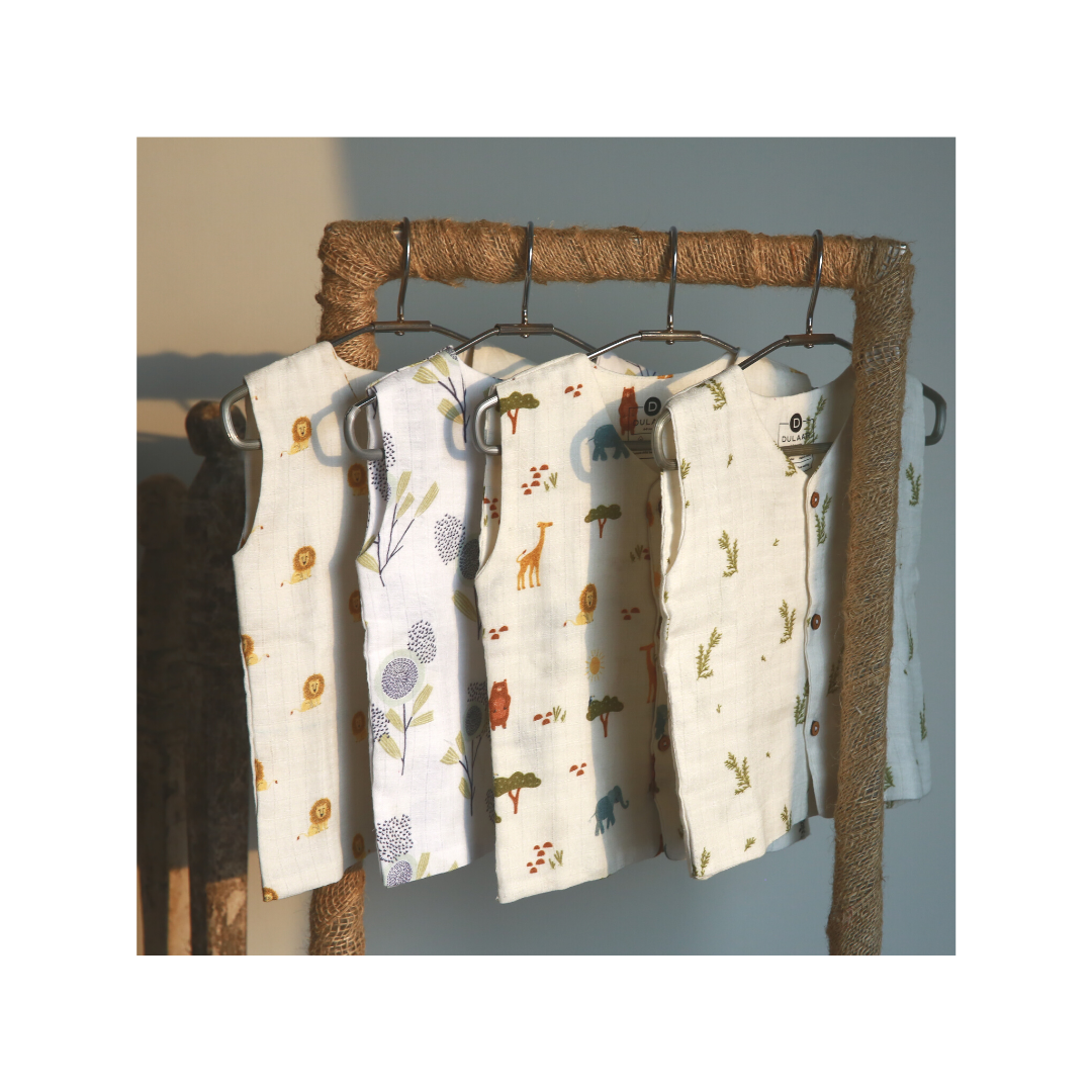 Dulaar Organic Muslin Vest & Shorts Set - Just Lion Around