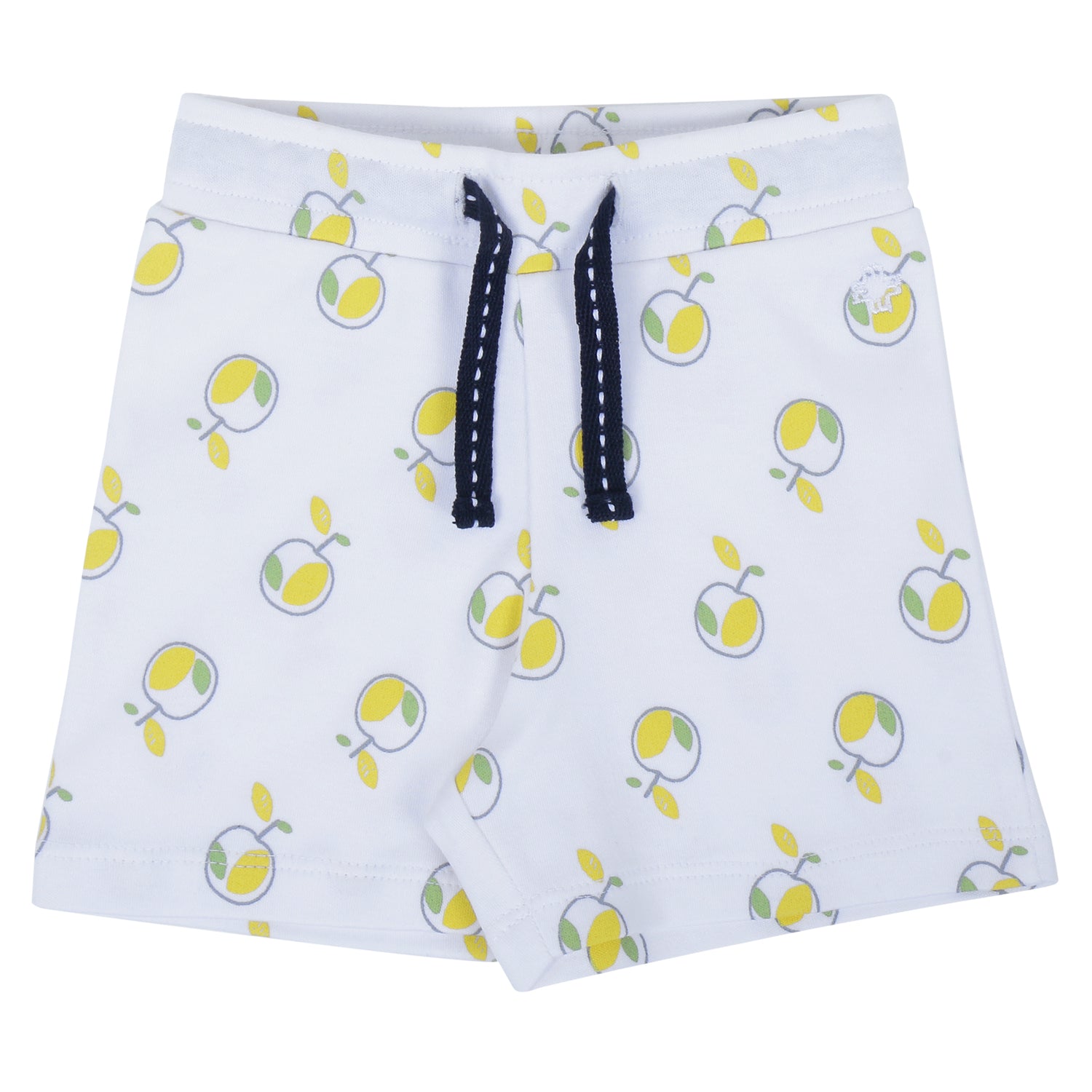 My Milestones Shorts - White Apples / Sage Green- 2 Pc Pack