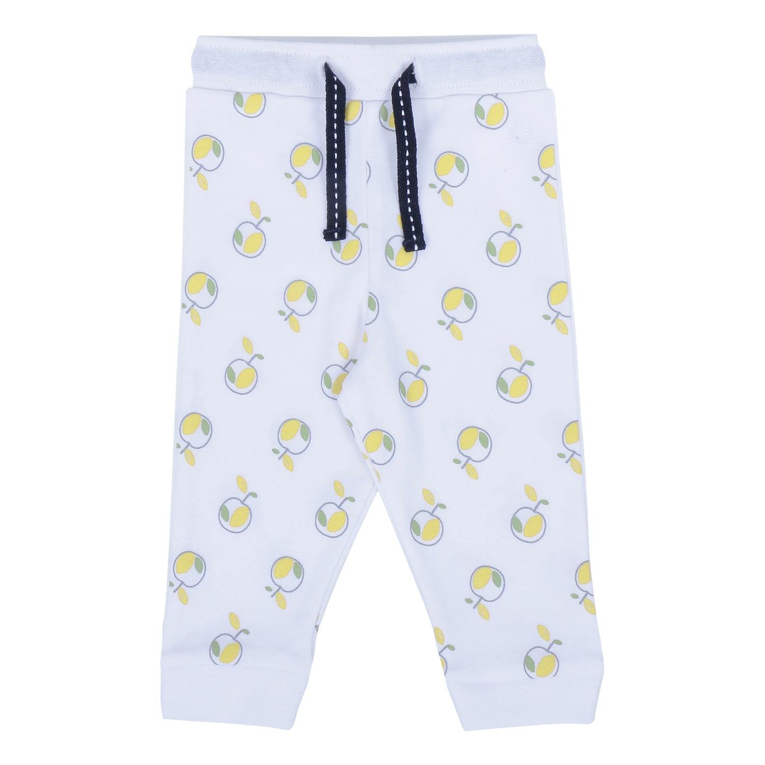 My Milestones Joggers - White Apples/ Baby Blue - 2 PC Pack