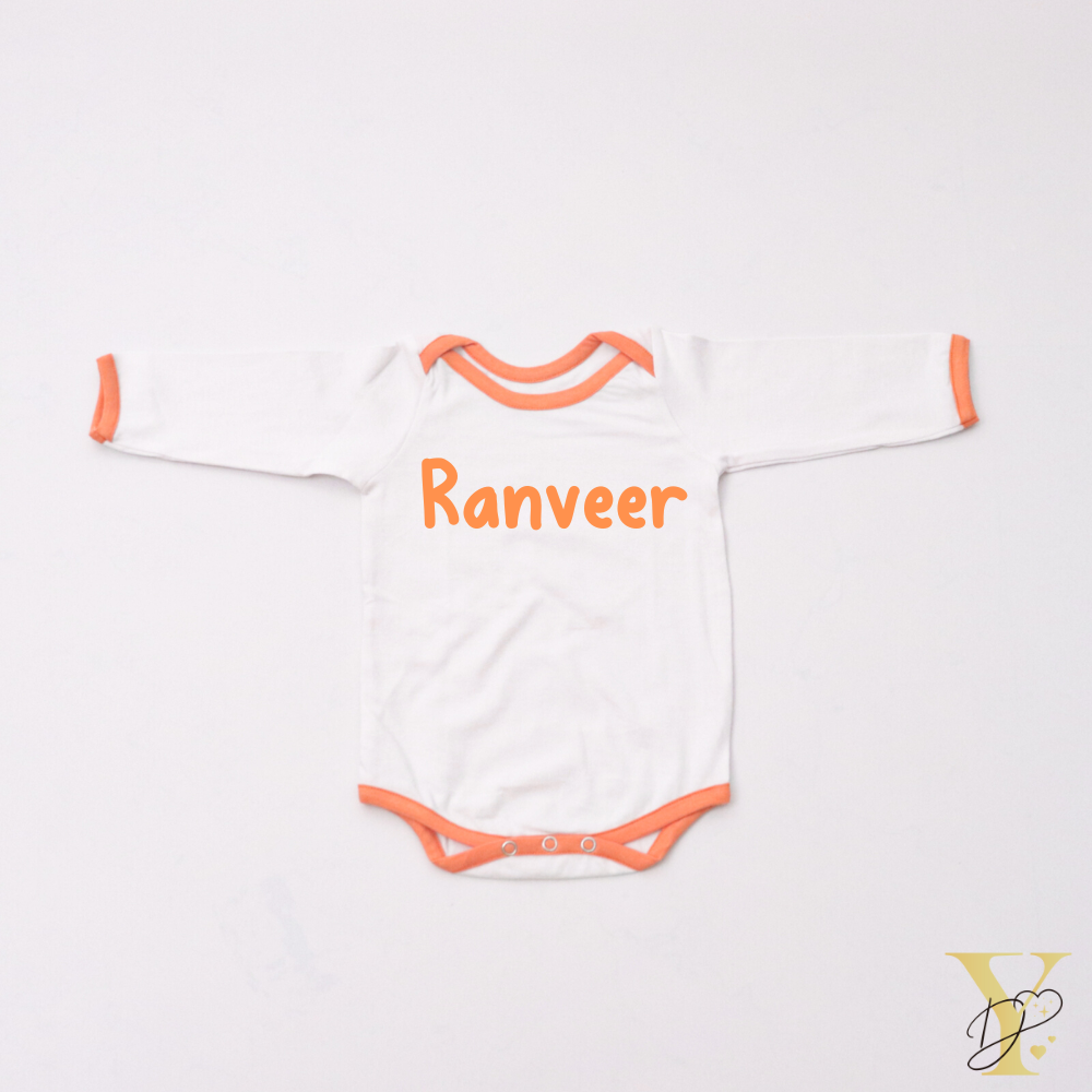 Orange Love Bodysuits (Full Sleeves)- Set Of 2