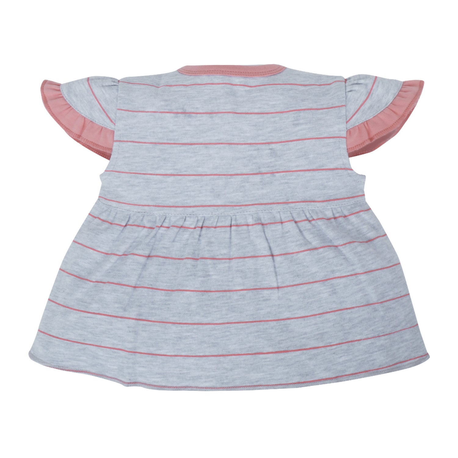 My Milestones T-shirt Half Sleeve Girls White / Grey Stripes-2Pc Pack