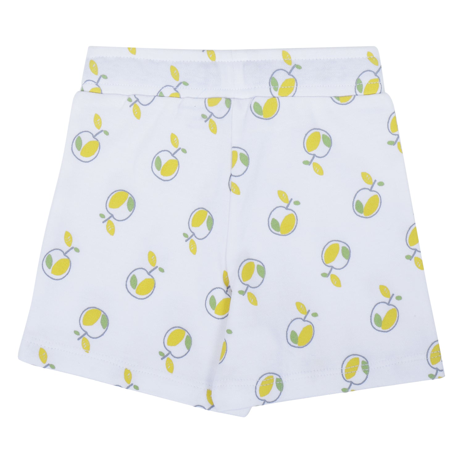 My Milestones Shorts - White Apples / Sage Green- 2 Pc Pack
