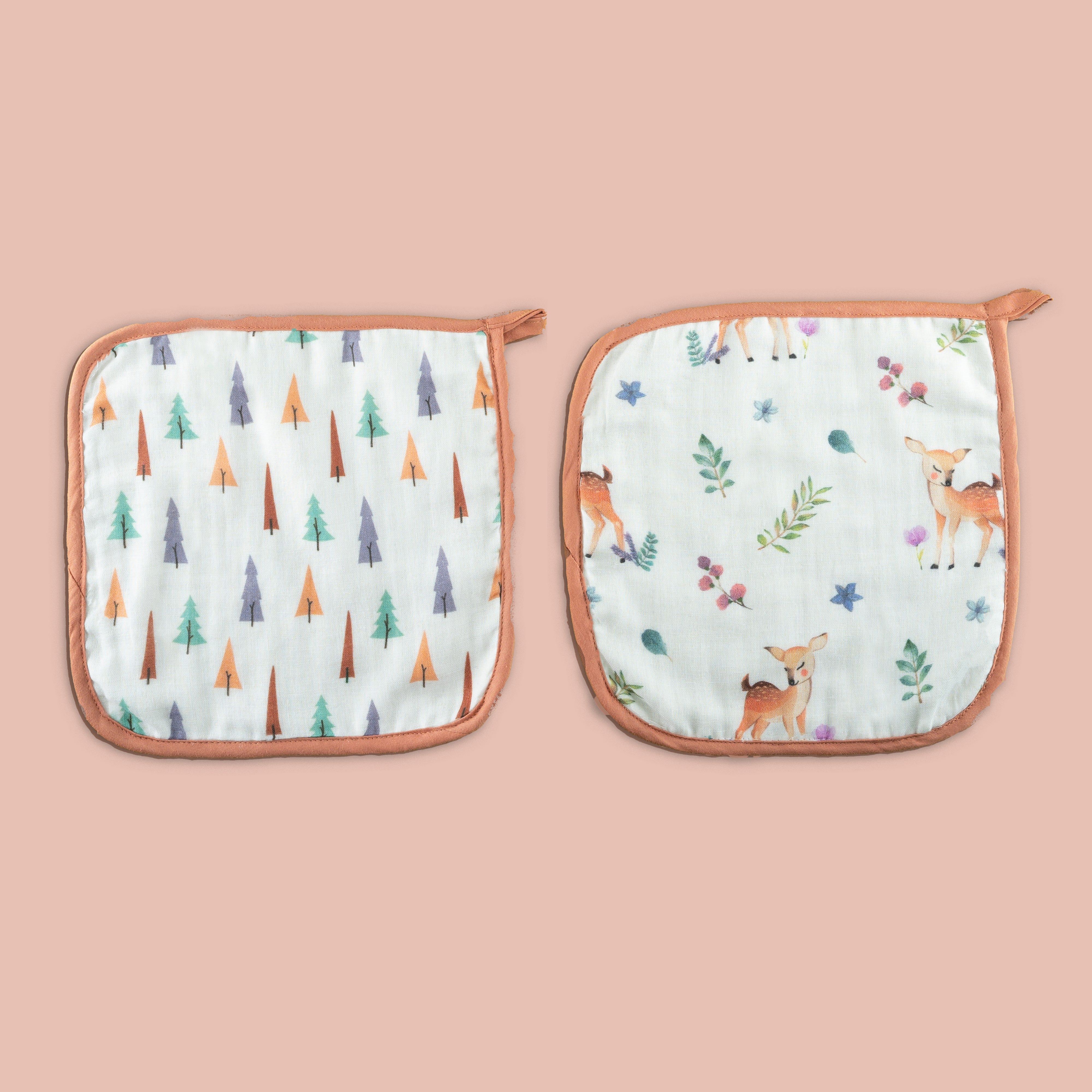 Organic Washcloths (Set of 2)-Enchanted Forest