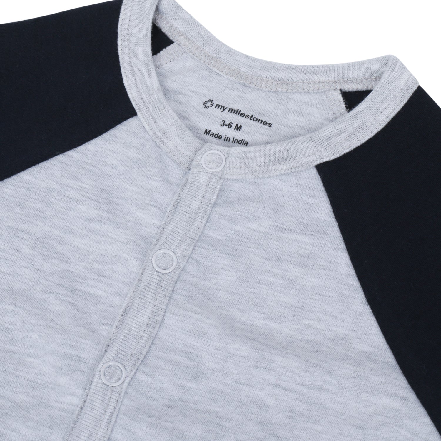 My Milestones T-shirt Half Sleeves Boys Yellow Grey/ Grey Navy Blue-2Pc Pack