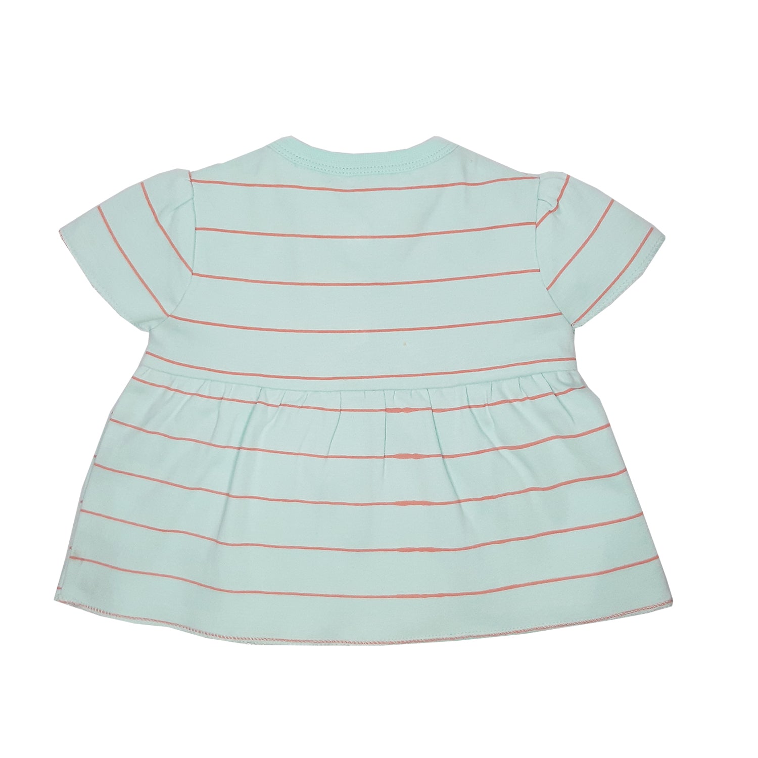 My Milestones T-shirt Half Sleeves Girls Yellow Striped / Aqua Striped - 2 Pc Pack