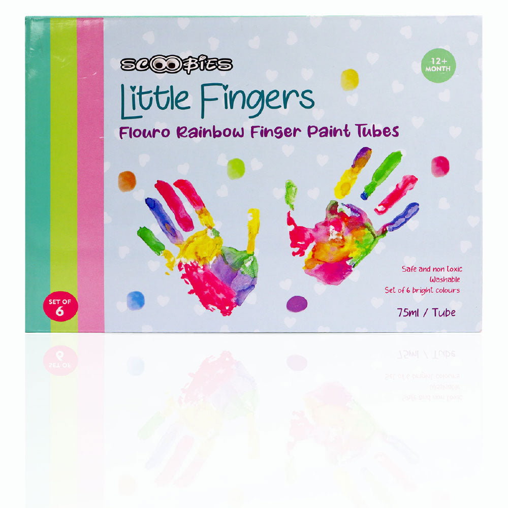 Little Fingers Flouro Rainbow Finger Paint Tubes(Set Of 6)