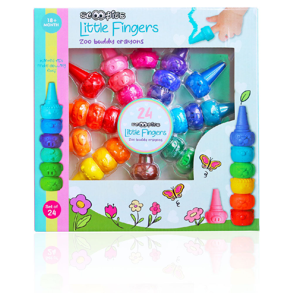 Little Fingers Zoo Buddy Crayons (Set Of 24)