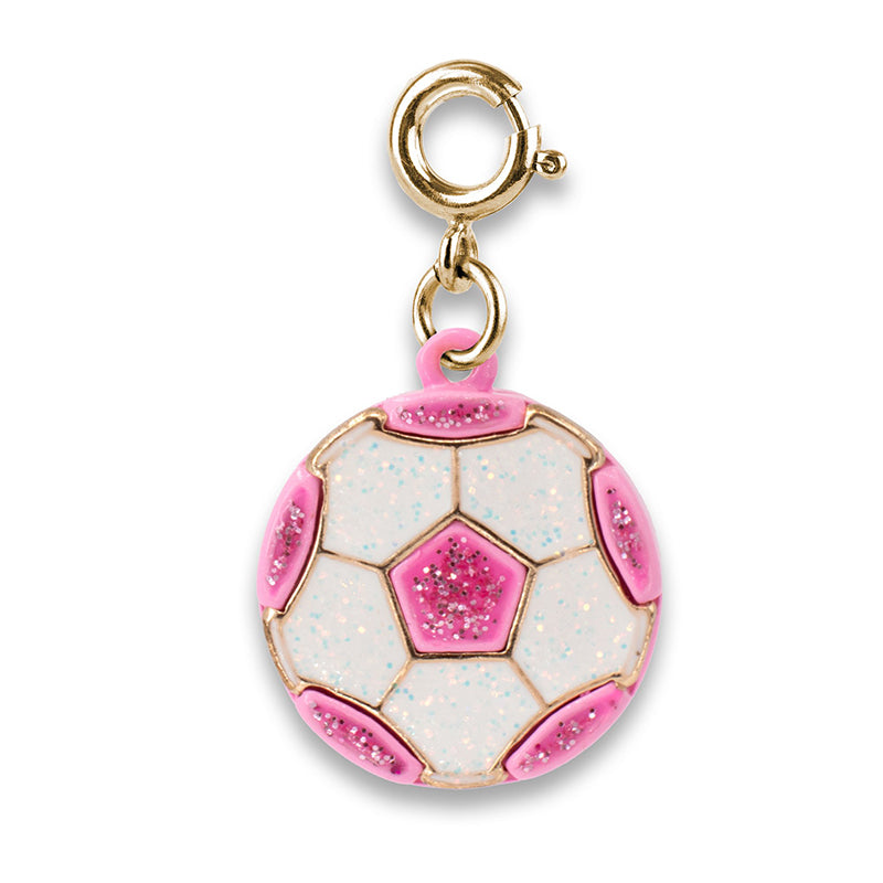 Gold Glitter Soccerball Charm