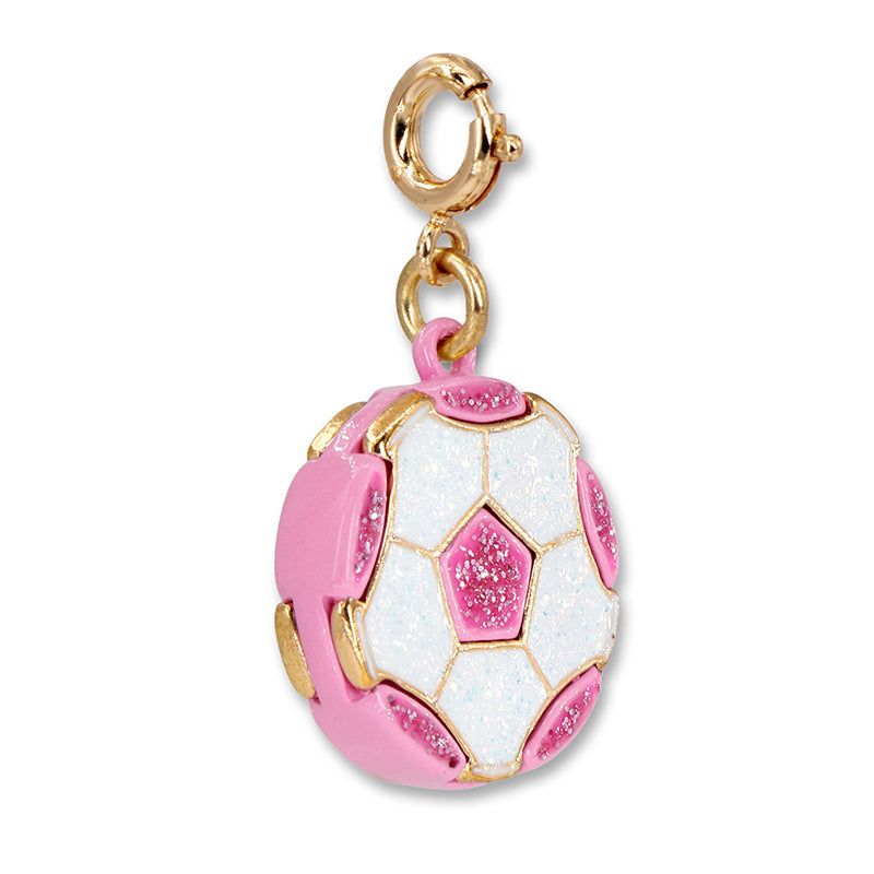 Gold Glitter Soccerball Charm