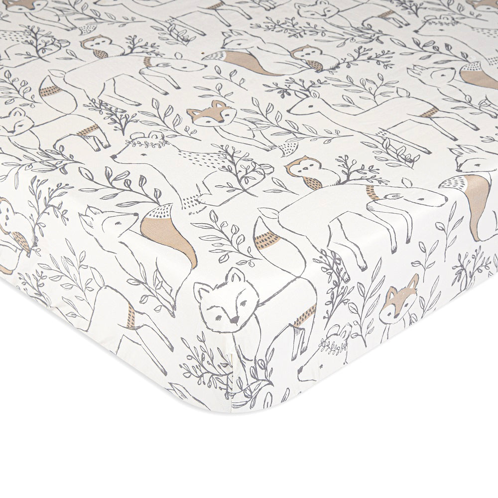 Crane Baby Ezra Collection Crib Sheet Woodland