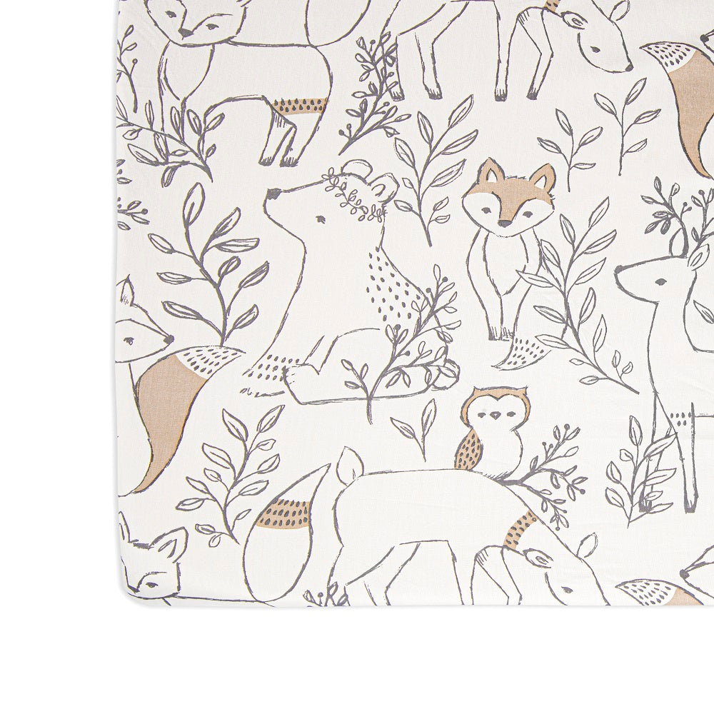 Crane Baby Ezra Collection Crib Sheet Woodland