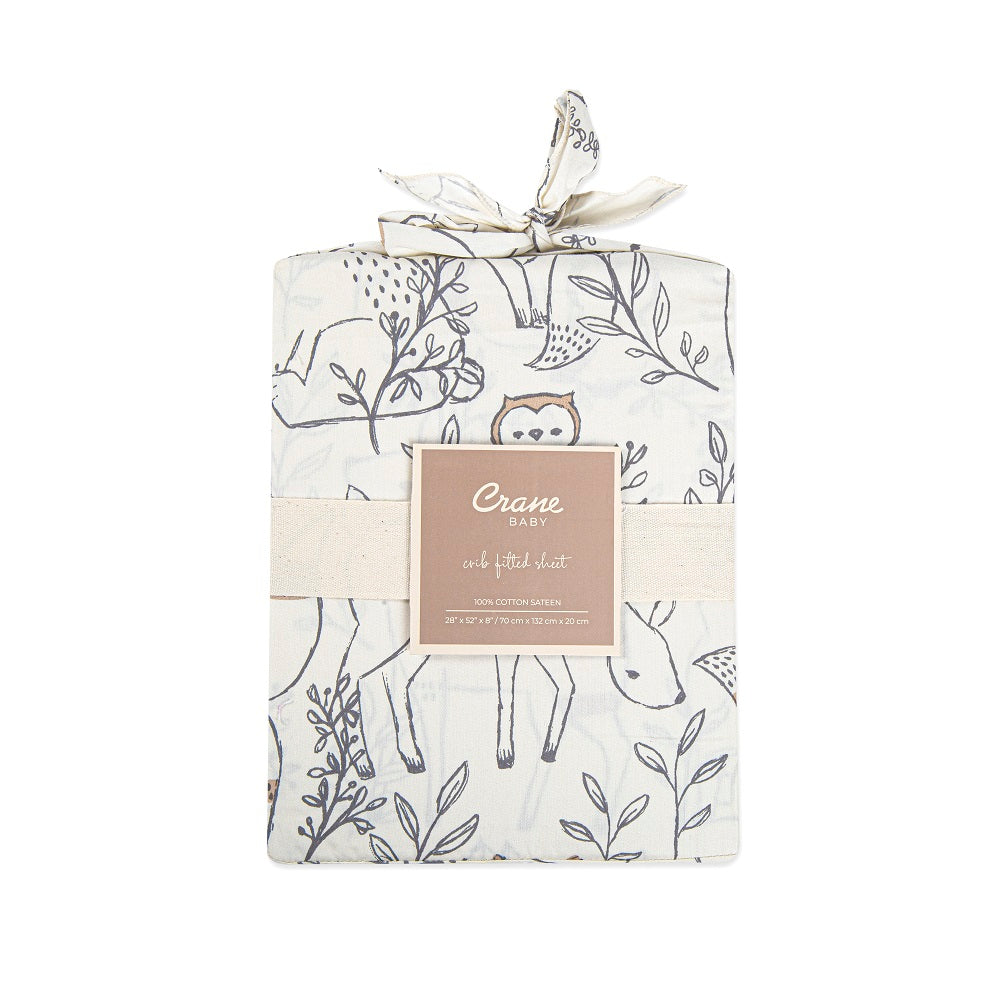 Crane Baby Ezra Collection Crib Sheet Woodland