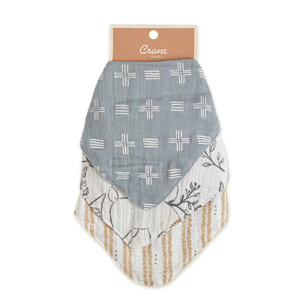 Crane Baby Ezra Collection Bandana Bib Set