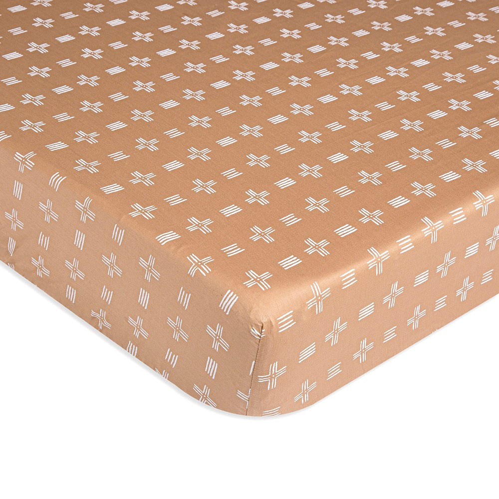 Crane Baby Kendi Collection Crib Sheet Copper Dash