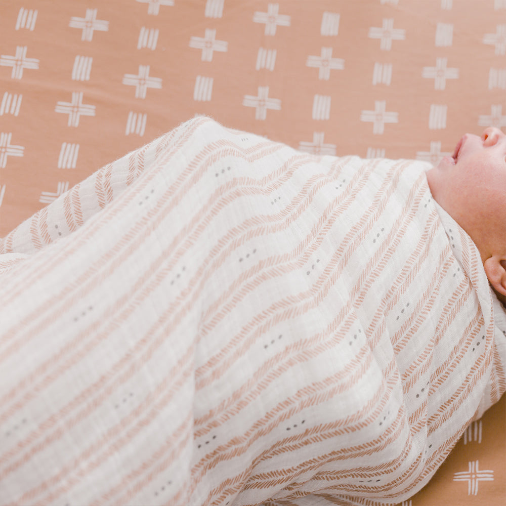 Crane Baby Kendi Collection Crib Sheet Copper Dash