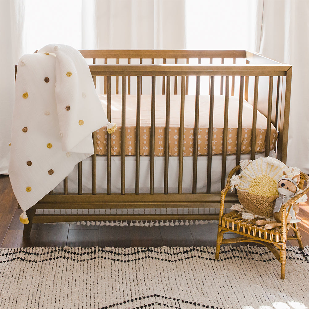 Crane Baby Kendi Collection Crib Sheet Copper Dash
