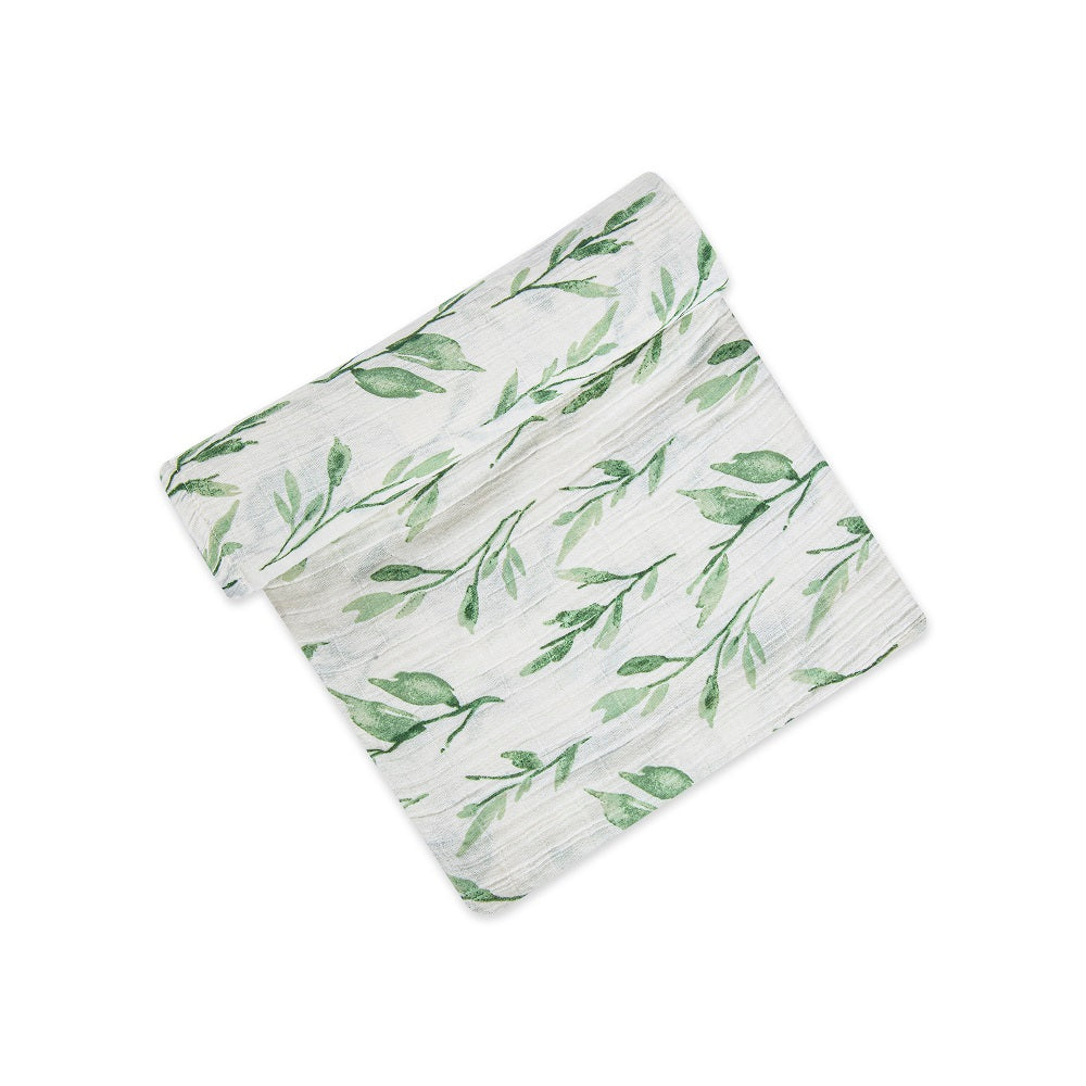 Crane Baby Parker Collection Muslin Swaddle Leaf Print