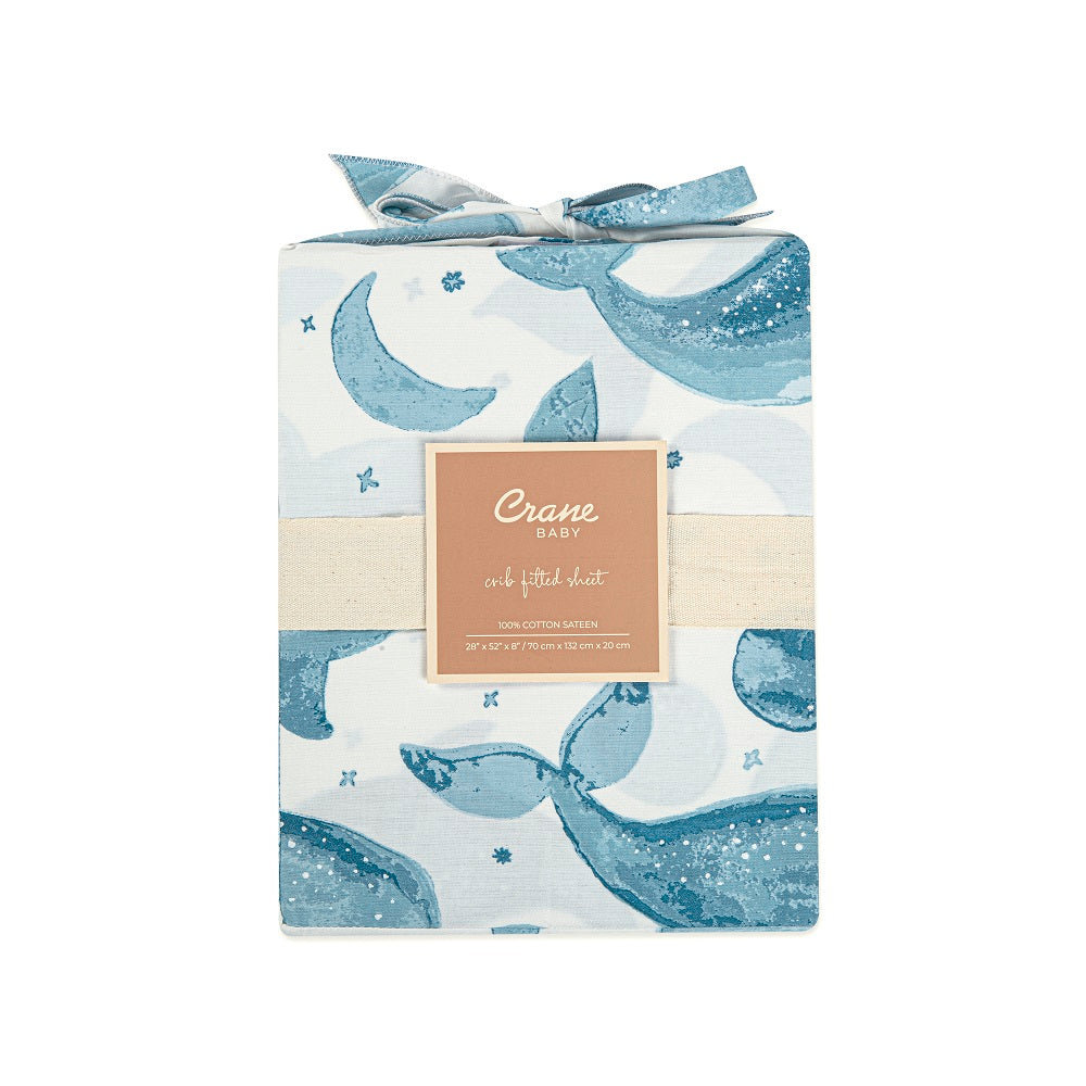 Crane Baby Caspian Collection Crib Sheet Whale