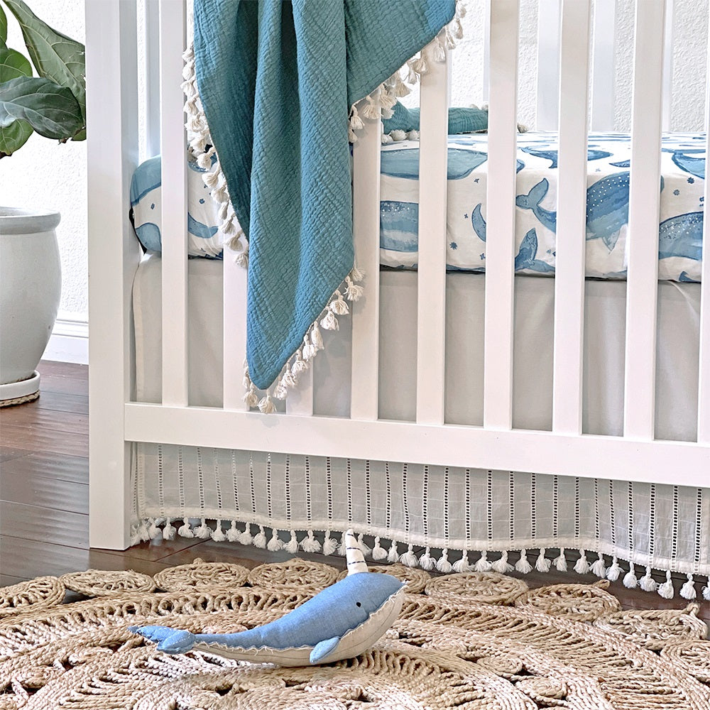 Crane Baby Caspian Collection Crib Sheet Whale