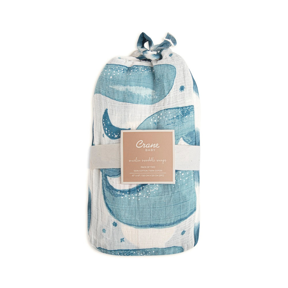 Crane Baby Caspian Collection Muslin Swaddle Set