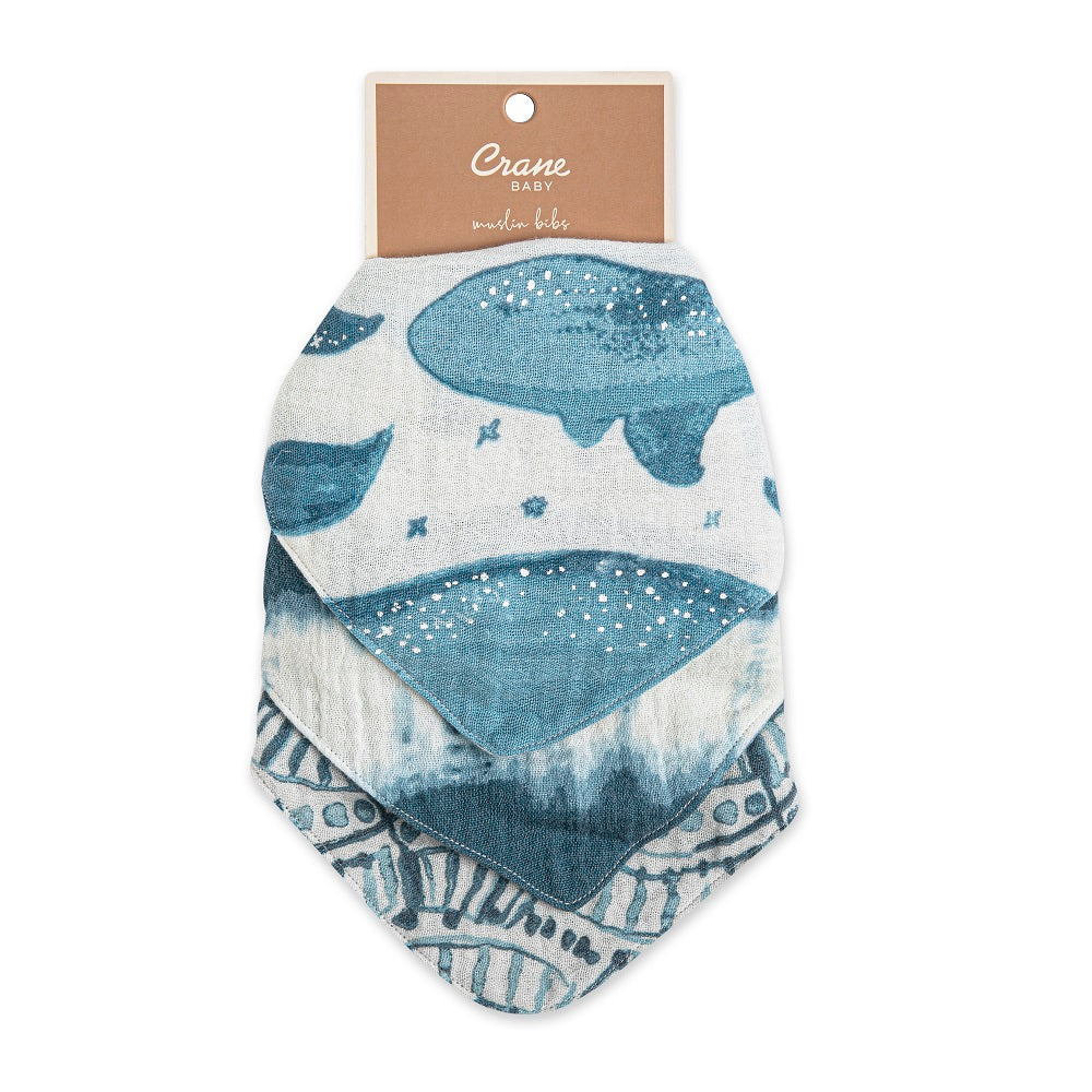 Crane Baby Caspian Collection Bandana Bib Set