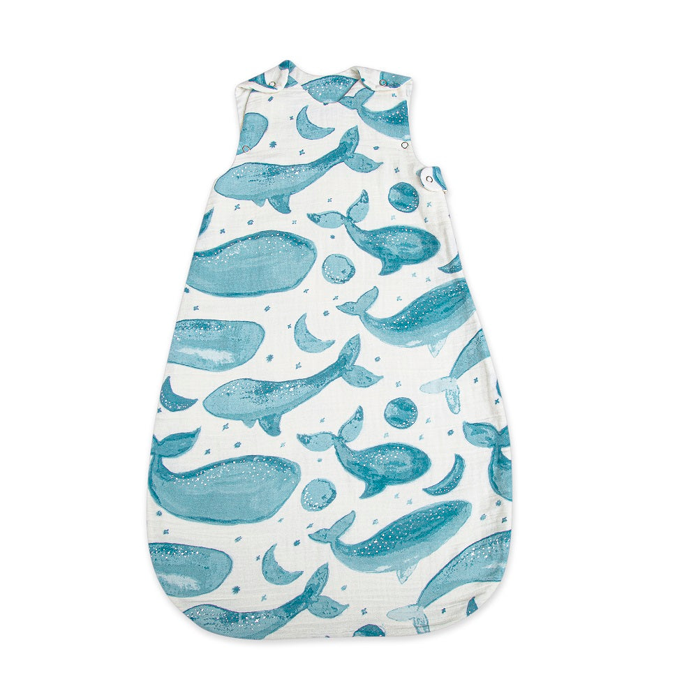 Crane Baby Caspian Collection Muslin Wearable Blanket - Whale