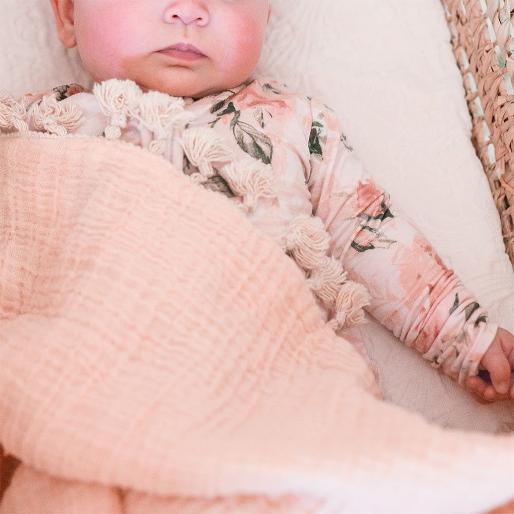 Crane Baby 6 Layer Muslin Blanket - Desert Rose