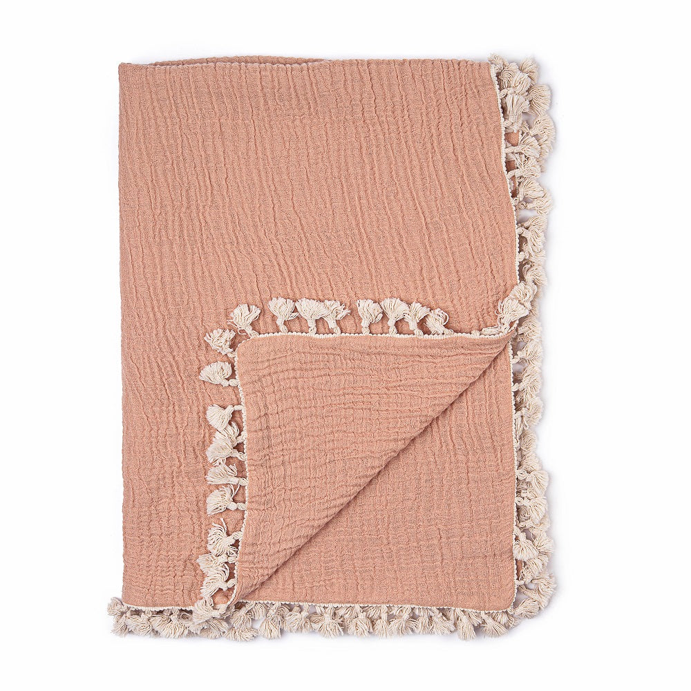 Crane Baby 6 Layer Muslin Blanket - Copper