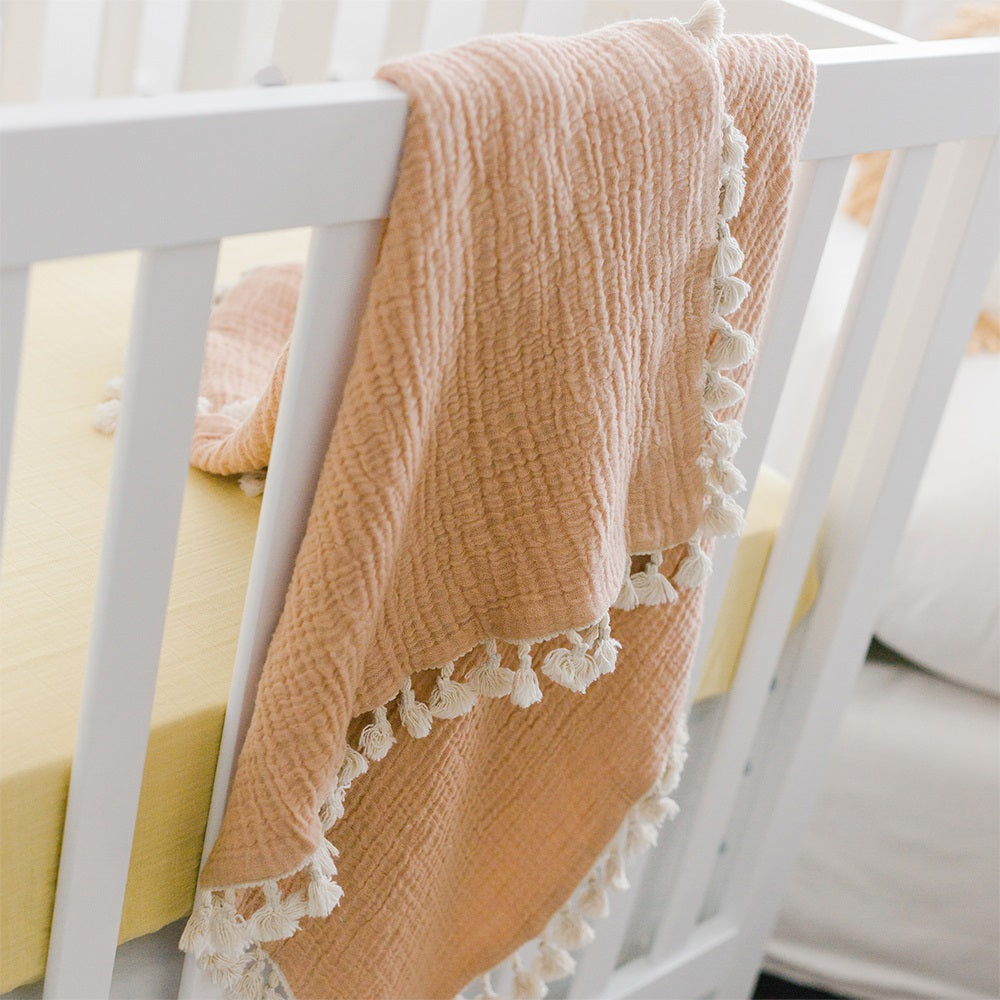 Crane Baby 6 Layer Muslin Blanket - Copper