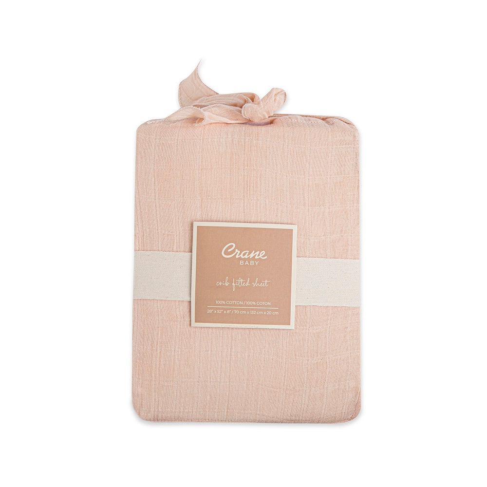 Crane Baby Muslin Crib Fitted Sheet - Desert Rose