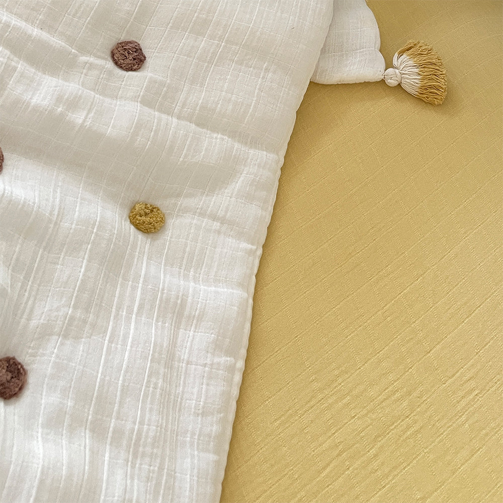Crane Baby Muslin Crib Fitted Sheet - Ochre