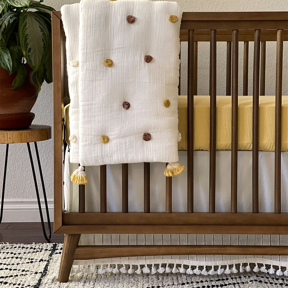 Crane Baby Muslin Crib Fitted Sheet - Ochre