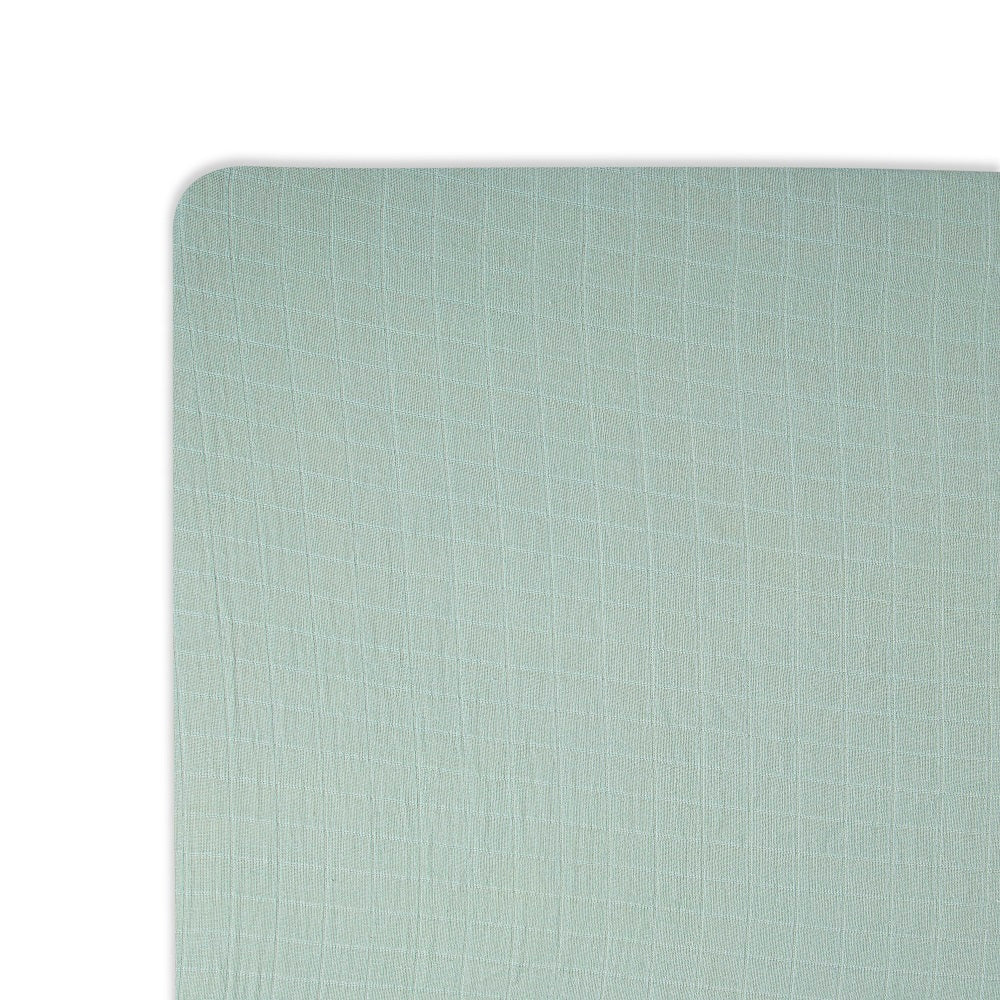 Crane Baby Muslin Crib Fitted Sheet -  Evergreen