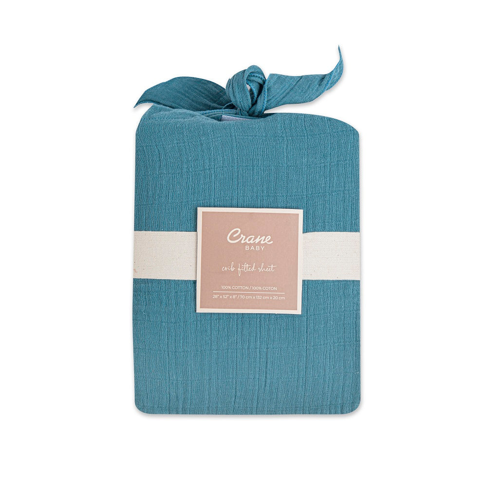 Crane Baby Muslin Crib Fitted Sheet - Riverstone