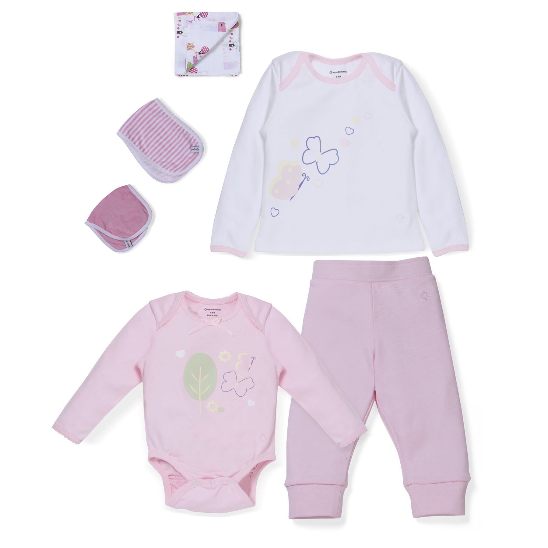 My Milestones Love Bundle Infant Gift Set A - 6pcs - Pink