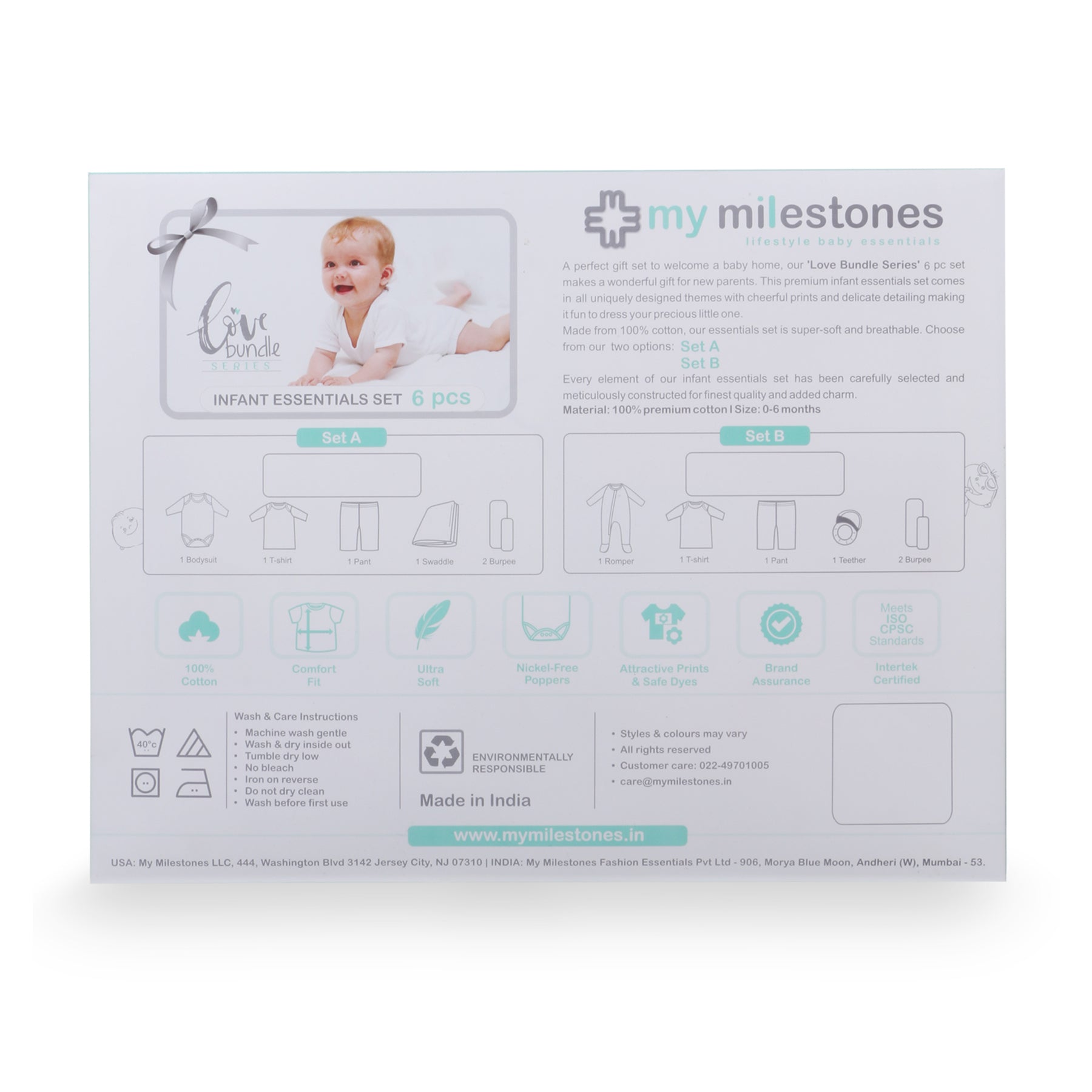 My Milestones Love Bundle Infant Gift Set A - 6pcs - Blue